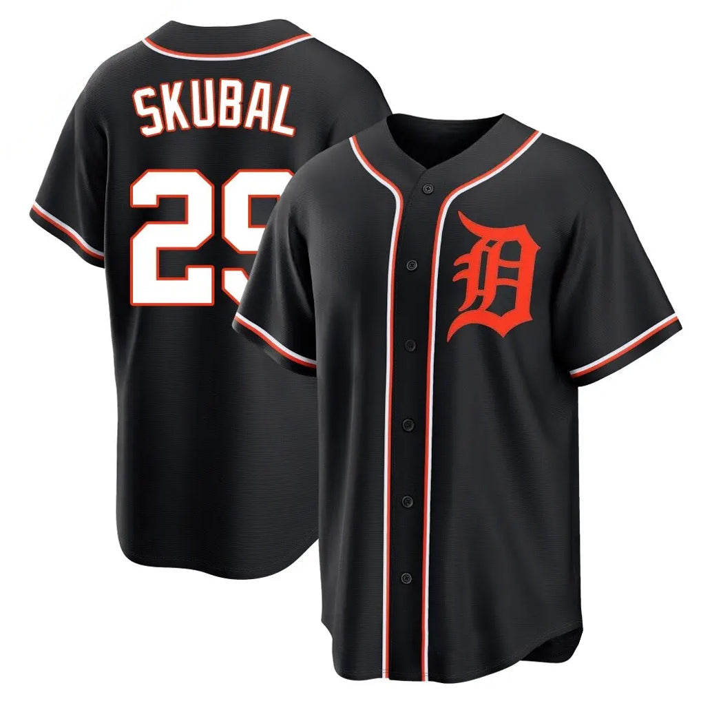tocy D.Tigers #29 Tarik Skubal Player Black Fashion Out Home Game Stitched Jerseys