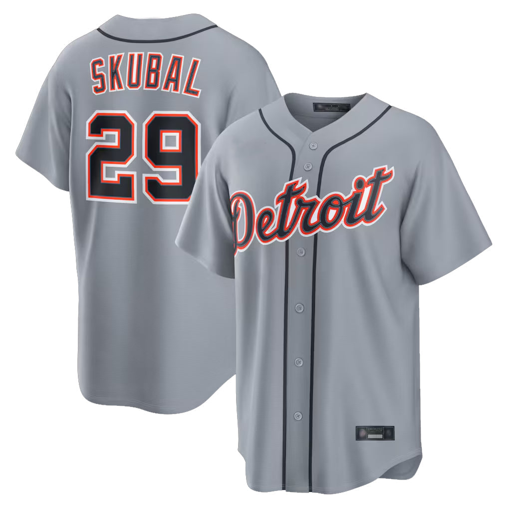 tocy D.Tigers #29 Tarik Skubal Player Gray Home Game Stitched Jerseys