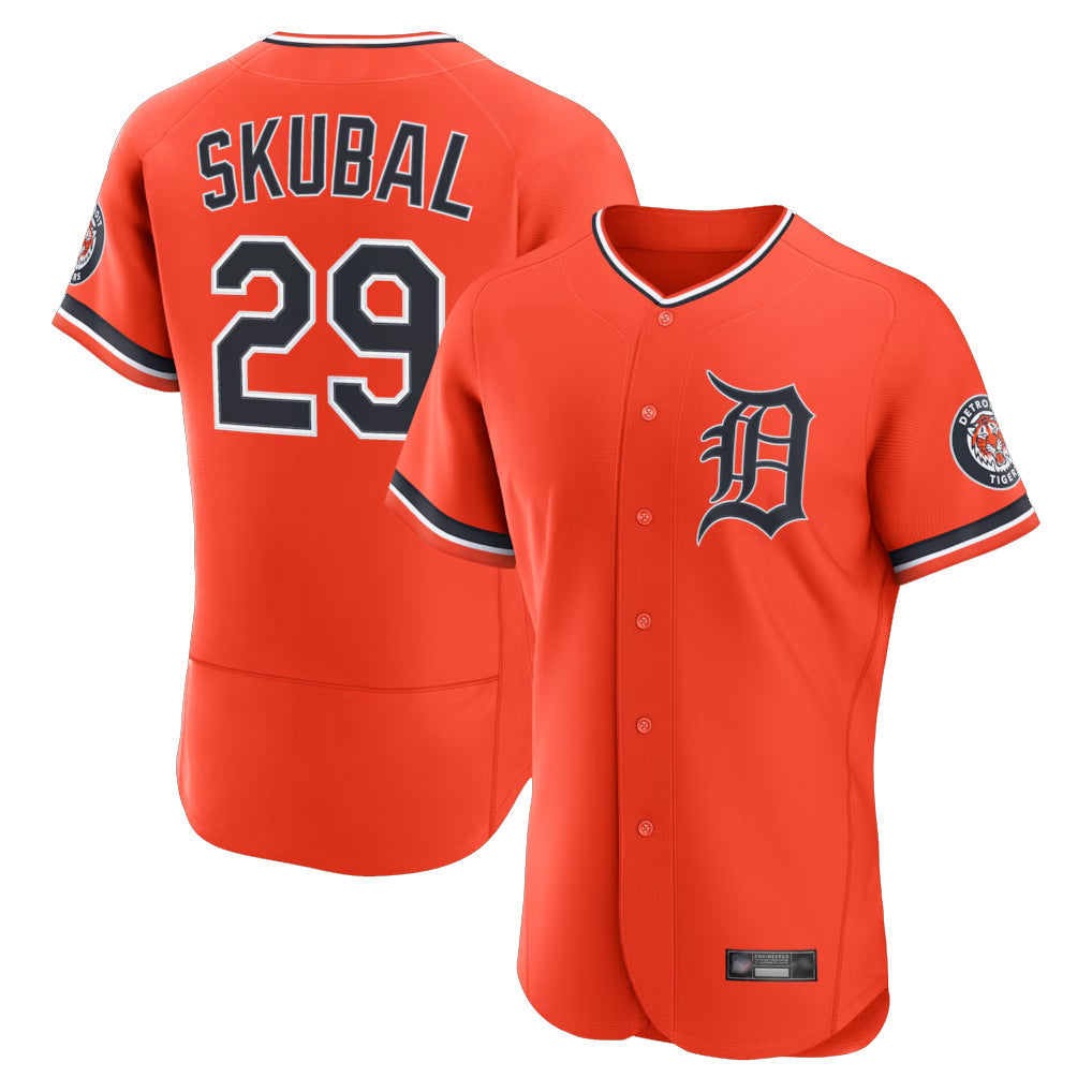 tocy D.Tigers #29 Tarik Skubal Player Orange Limited Elite Home Stitched Jerseys