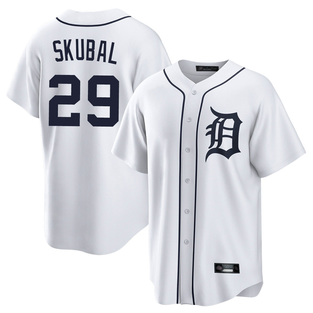 tocy D.Tigers #29 Tarik Skubal Player White Home Game Stitched Jerseys