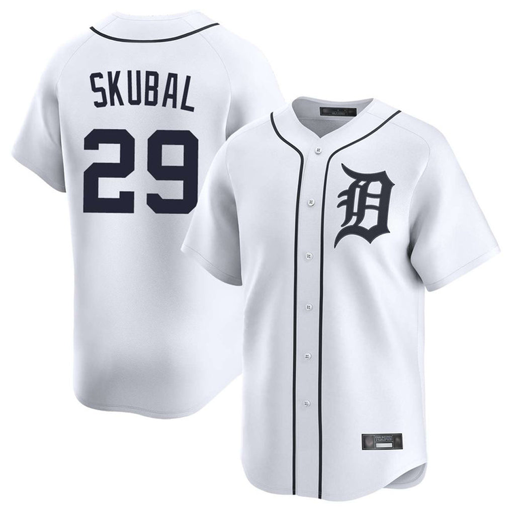 tocy D.Tigers #29 Tarik Skubal Player White Home Limited Stitched Jerseys