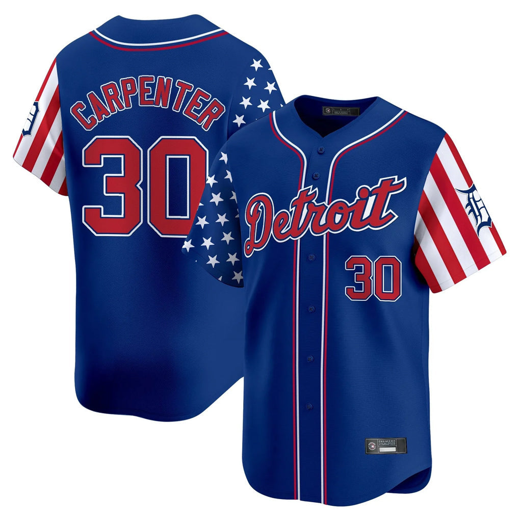 tocy D.Tigers #30 Kerry Carpenter Player Royal Independence Day Vapor Premier Limited Stitched Jerseys