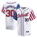 tocy D.Tigers #30 Kerry Carpenter Player White Independence Day Vapor Premier Limited Stitched Jerseys