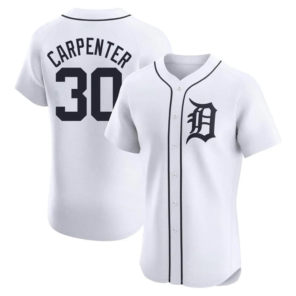 tocy D.Tigers #30 Kerry Carpenter Player White Limited Elite Home Stitched Jerseys