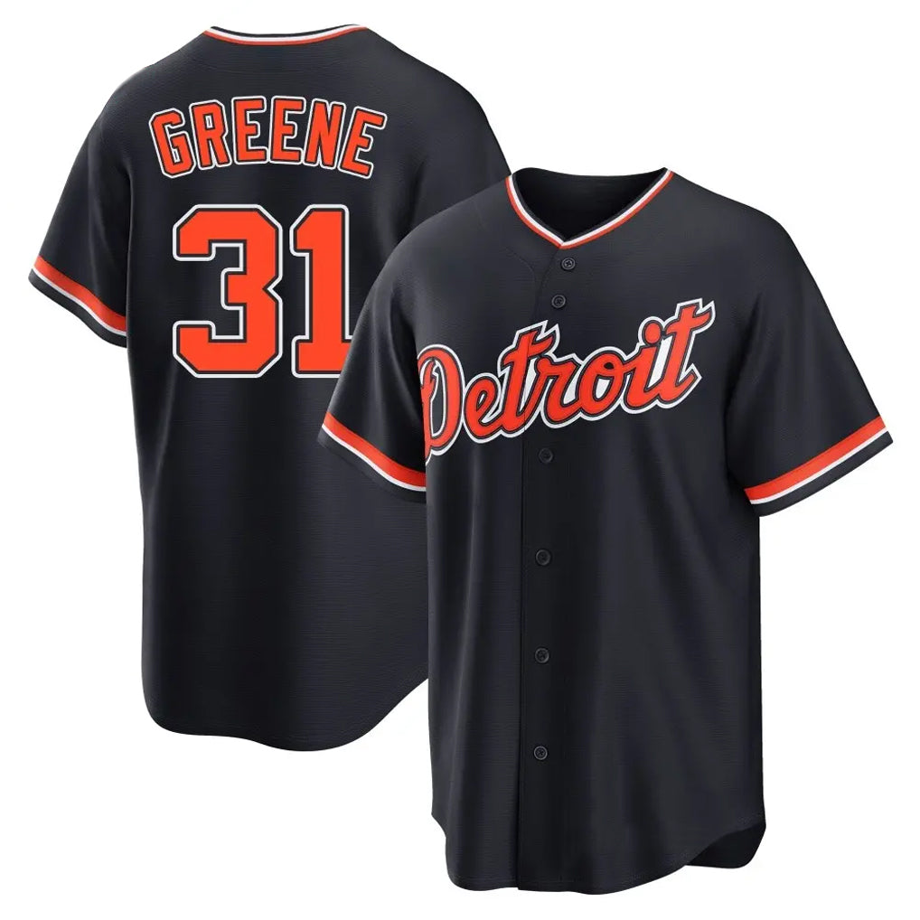 tocy D.Tigers #31 Riley Greene Player Navy Home Game Stitched Jerseys