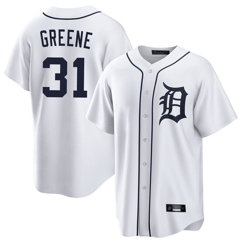 tocy D.Tigers #31 Riley Greene Player White Home Game Stitched Jerseys