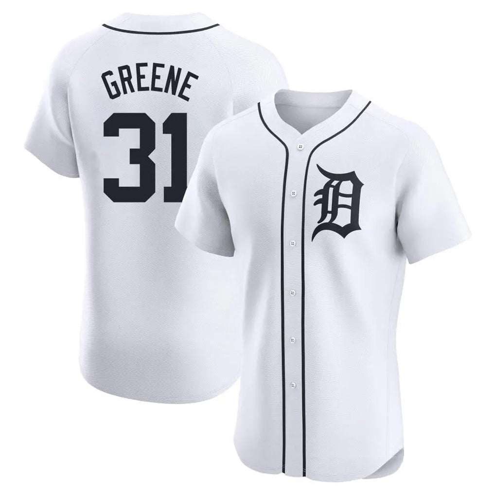 tocy D.Tigers #31 Riley Greene Player White Limited Elite Home Stitched Jerseys