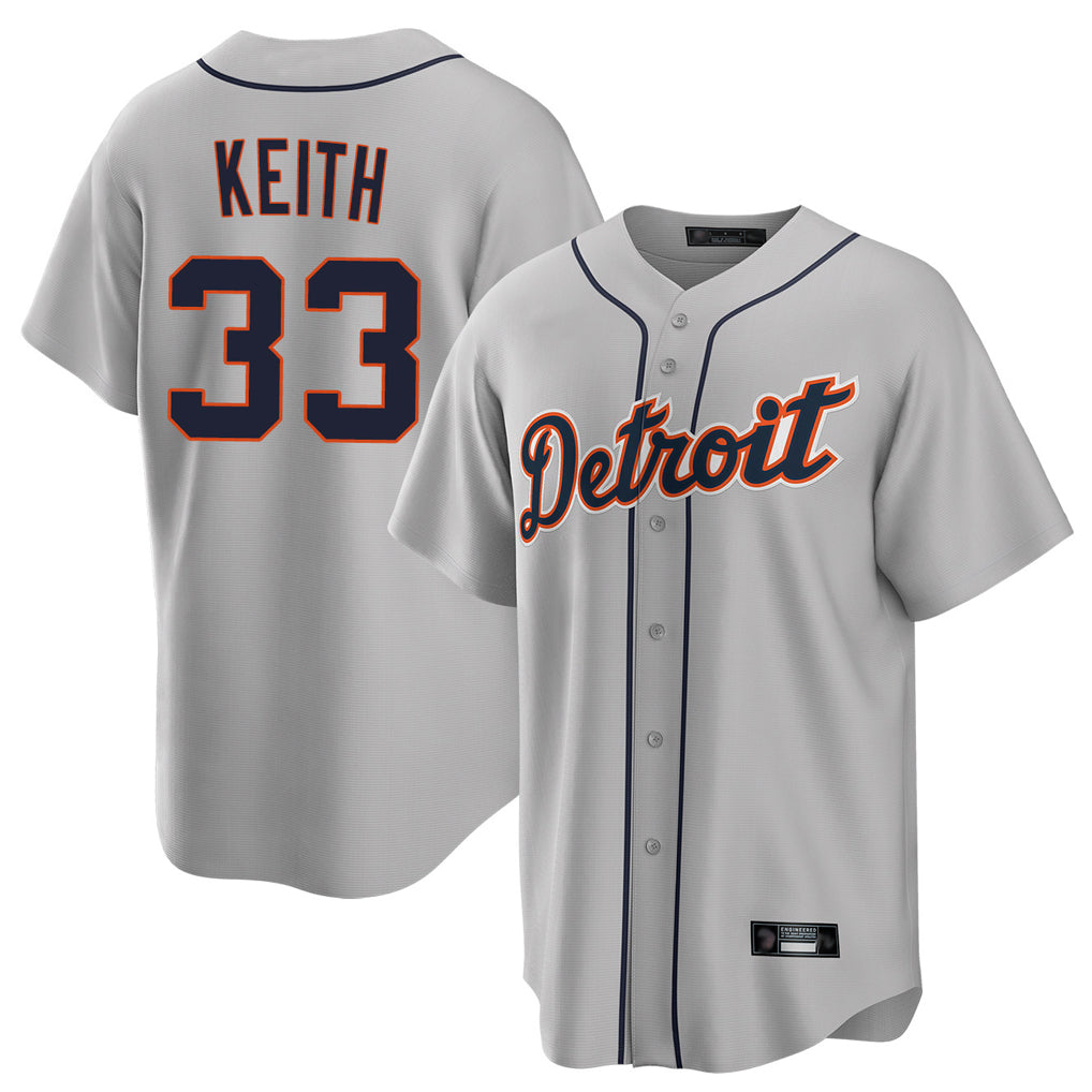 tocy D.Tigers #33 Colt Keith Player Gray Home Game Stitched Jerseys