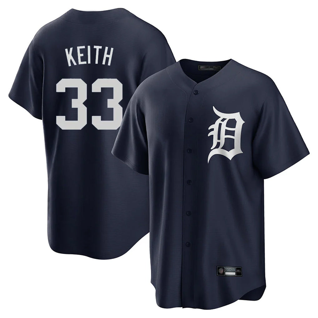 tocy D.Tigers #33 Colt Keith Player Navy Game Home Stitched Jerseys
