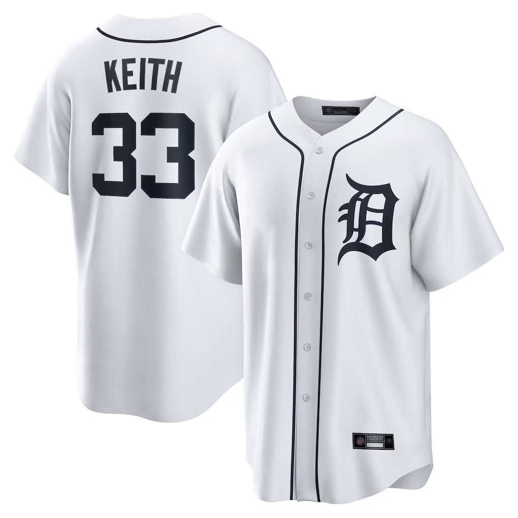 tocy D.Tigers #33 Colt Keith Player White Home Game Stitched Jerseys