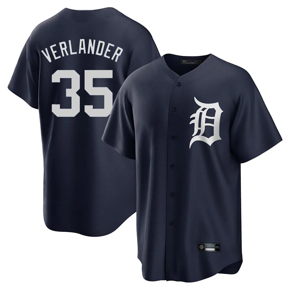 tocy D.Tigers #35 Justin Verlander Player Navy Game Home Stitched Jerseys