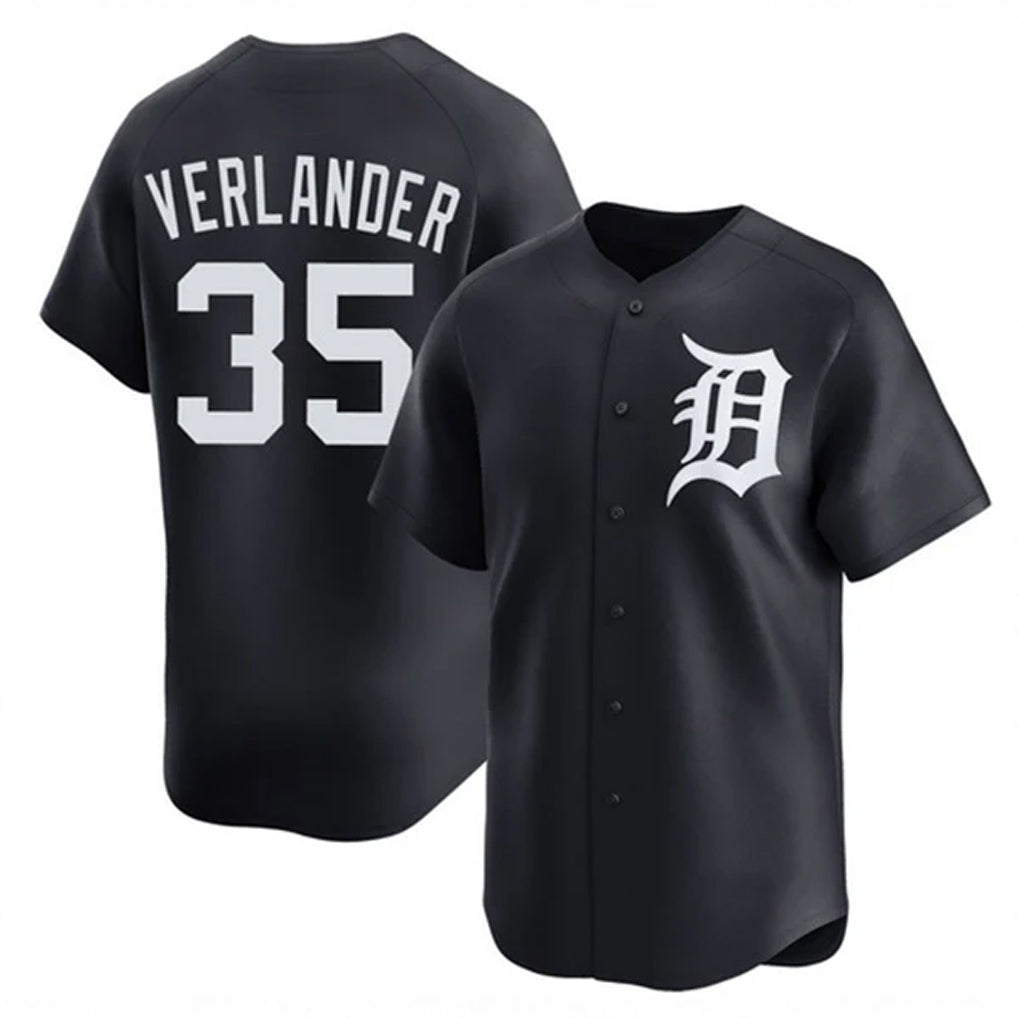 tocy D.Tigers #35 Justin Verlander Player Navy Home Limited Game Stitched Jerseys