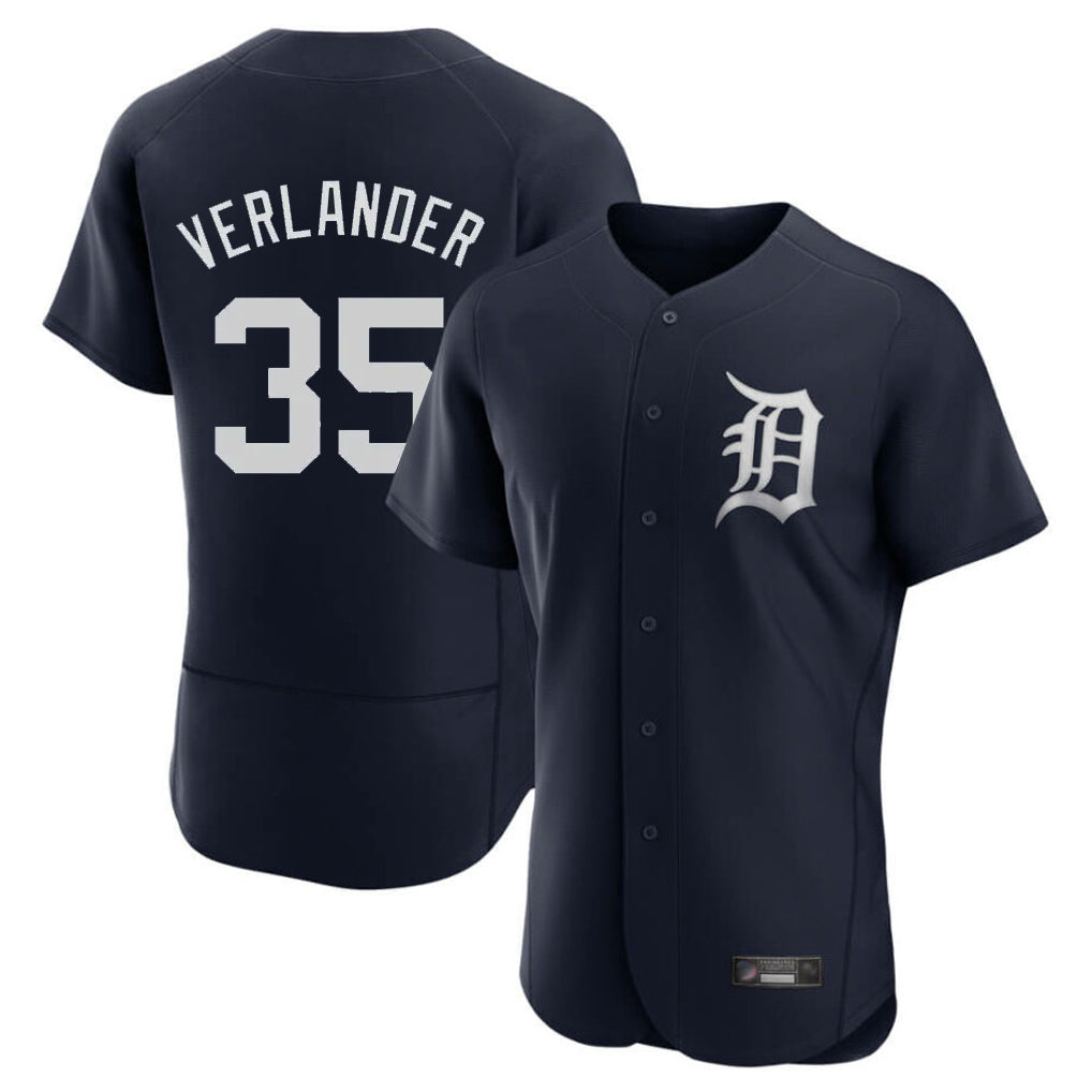 tocy D.Tigers #35 Justin Verlander Player Navy Limited Elite Home Stitched Jerseys