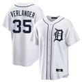 tocy D.Tigers #35 Justin Verlander Player White Home Game Stitched Jerseys