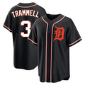 tocy D.Tigers #3 Alan Trammell Player Black Fashion Out Home Game Stitched Jerseys