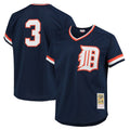 tocy D.Tigers #3 Alan Trammell Player Mitchell & Ness Navy 1984 Mesh Batting Practice  T-shirt Stitched Jerseys