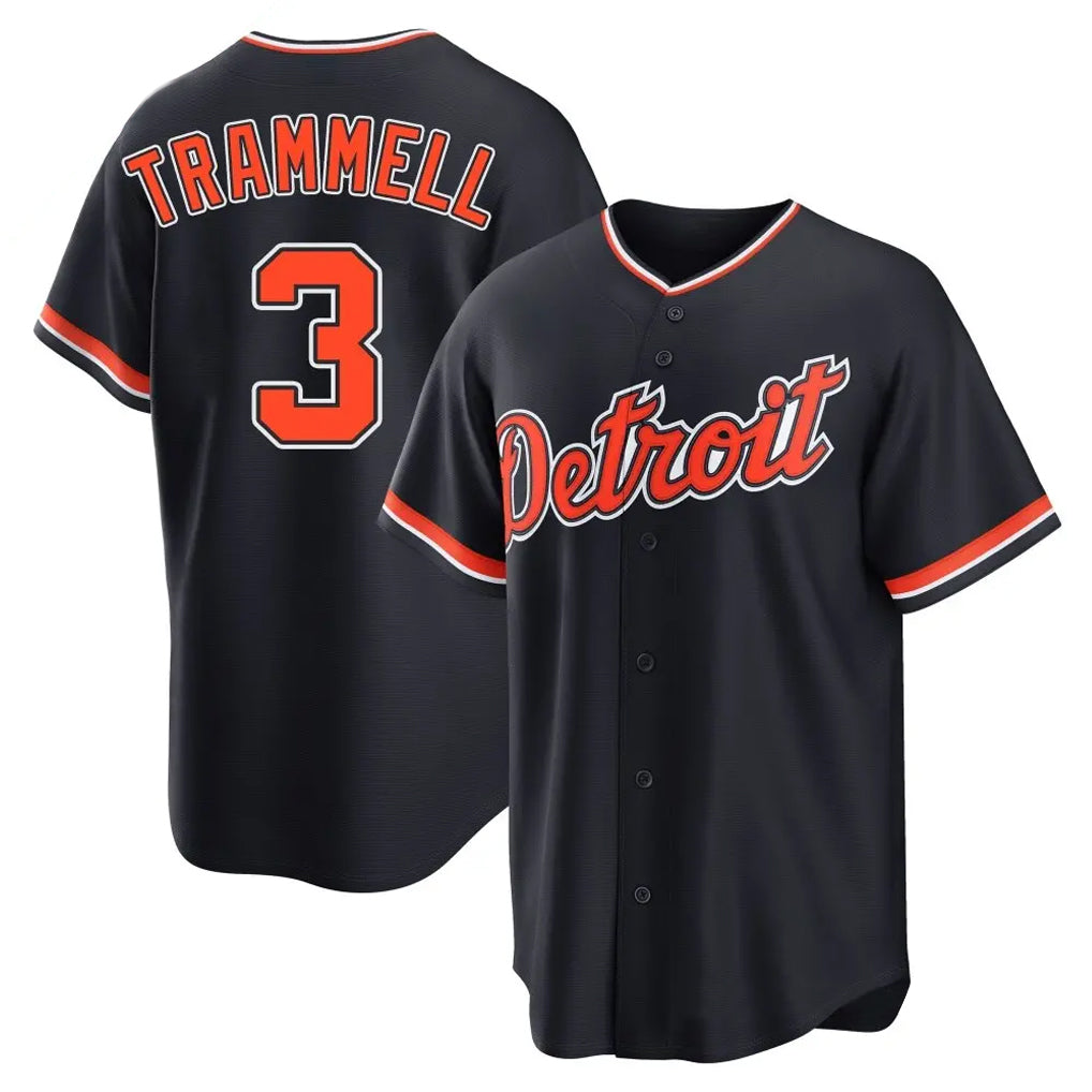 tocy D.Tigers #3 Alan Trammell Player Navy Home Game Stitched Jerseys