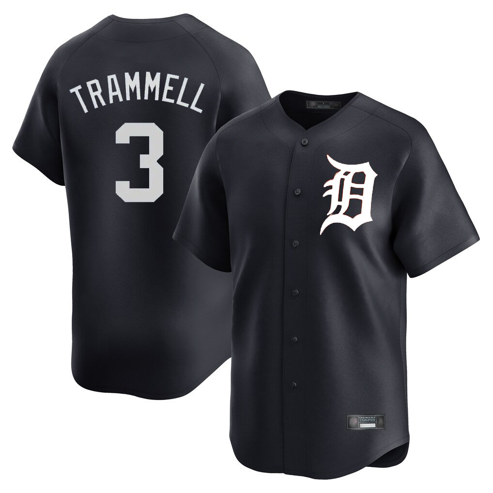 tocy D.Tigers #3 Alan Trammell Player Navy Home Limited Game Stitched Jerseys