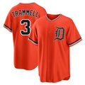 tocy D.Tigers #3 Alan Trammell Player Orange Home Game Stitched Jerseys