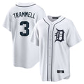 tocy D.Tigers #3 Alan Trammell Player White Home Game Stitched Jerseys