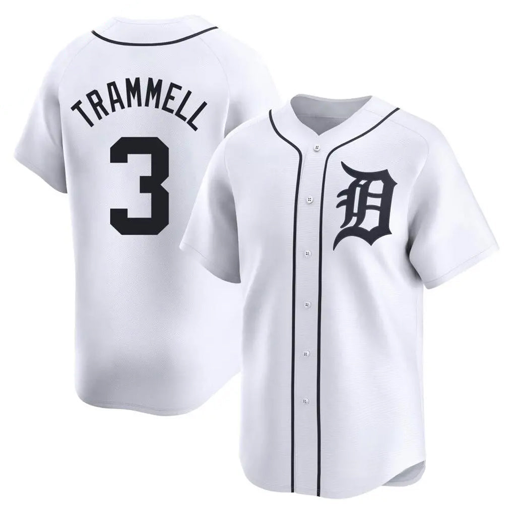 tocy D.Tigers #3 Alan Trammell Player White Home Limited Stitched Jerseys