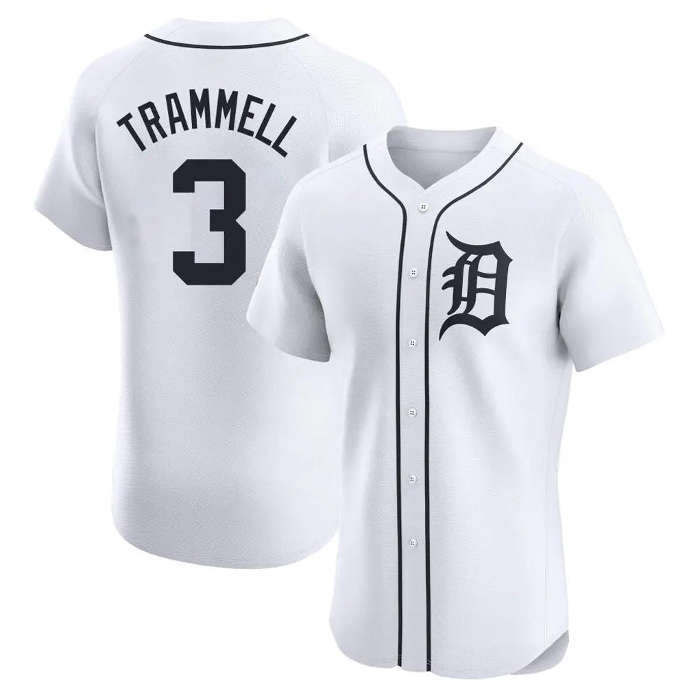 tocy D.Tigers #3 Alan Trammell Player White Limited Elite Home Stitched Jerseys