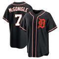 tocy D.Tigers #7 Kevin McGonigle Player Black Fashion Out Home Game Stitched Jerseys