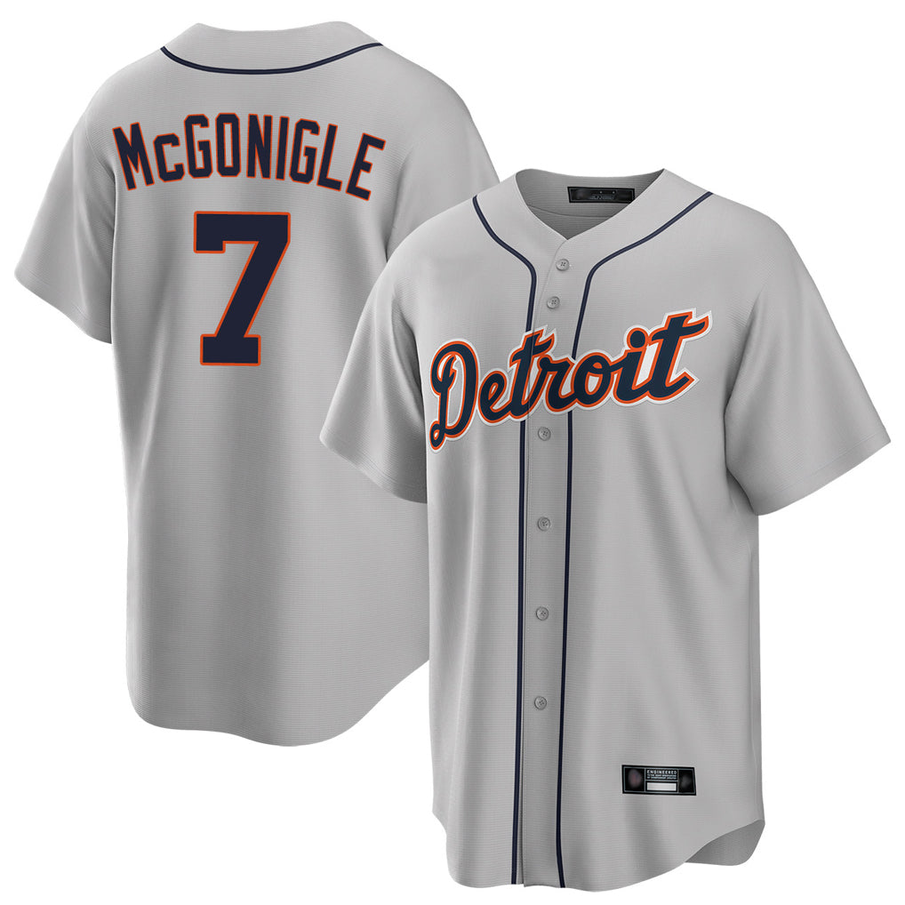 tocy D.Tigers #7 Kevin McGonigle Player Gray Home Game Stitched Jerseys