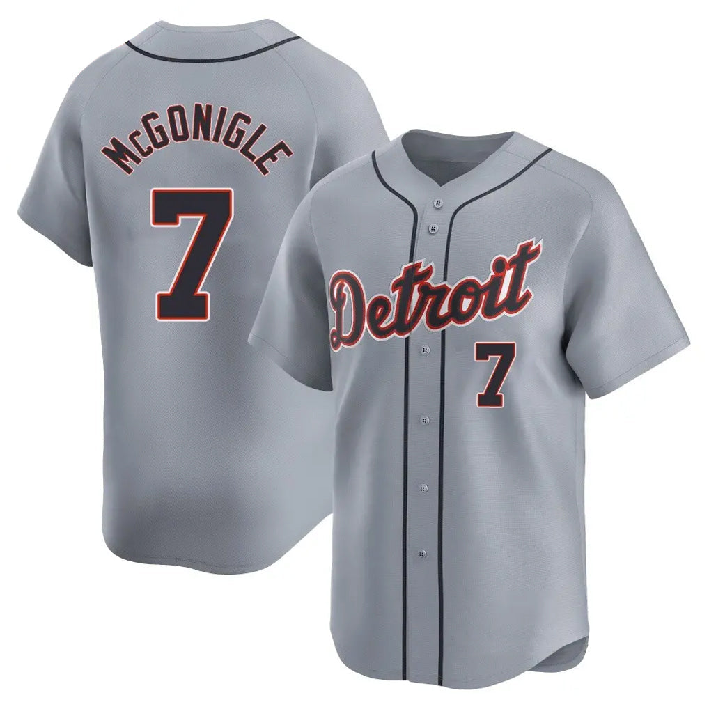 tocy D.Tigers #7 Kevin McGonigle Player Gray Home Limited Stitched Jerseys