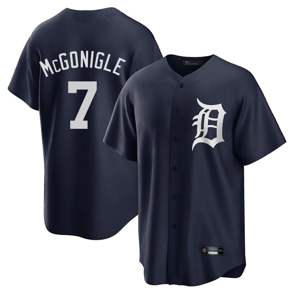 tocy D.Tigers #7 Kevin McGonigle Player Navy Game Home Stitched Jerseys