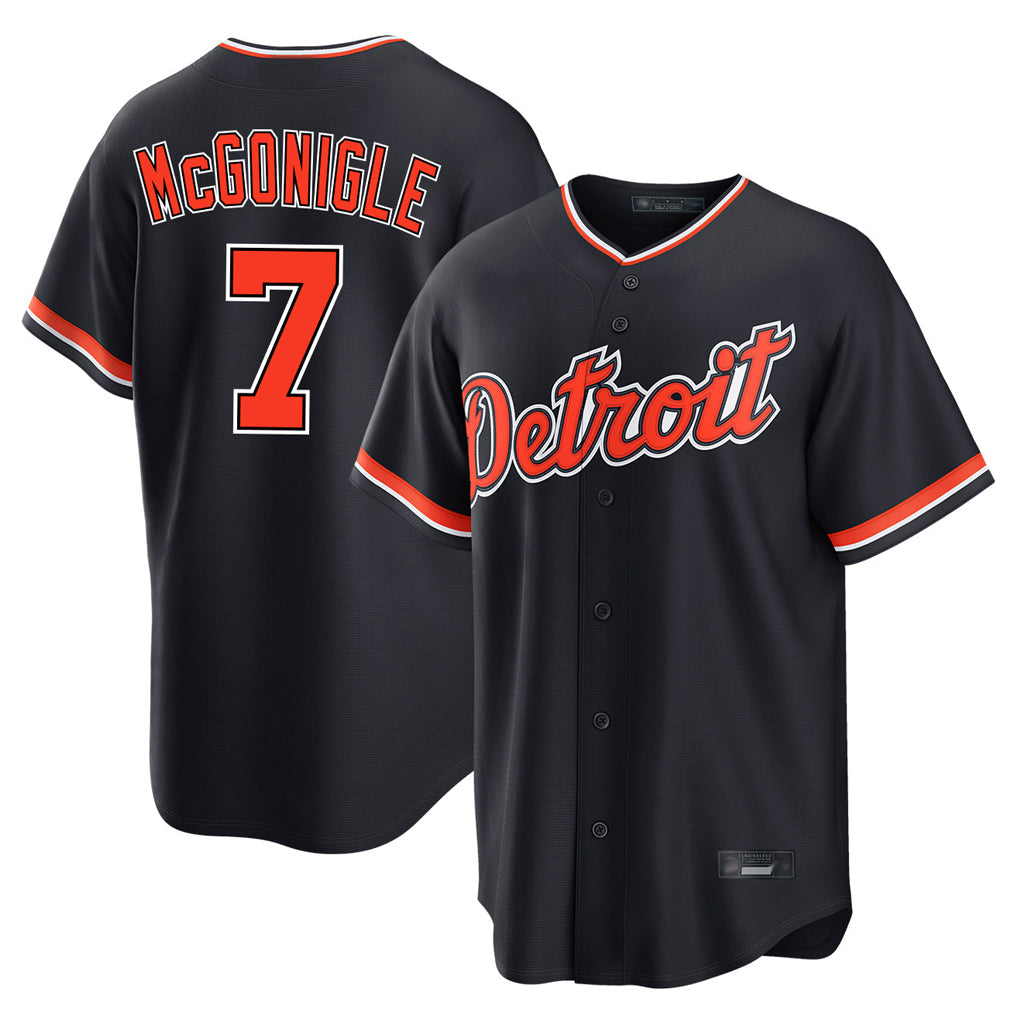 tocy D.Tigers #7 Kevin McGonigle Player Navy Home Game Stitched Jerseys