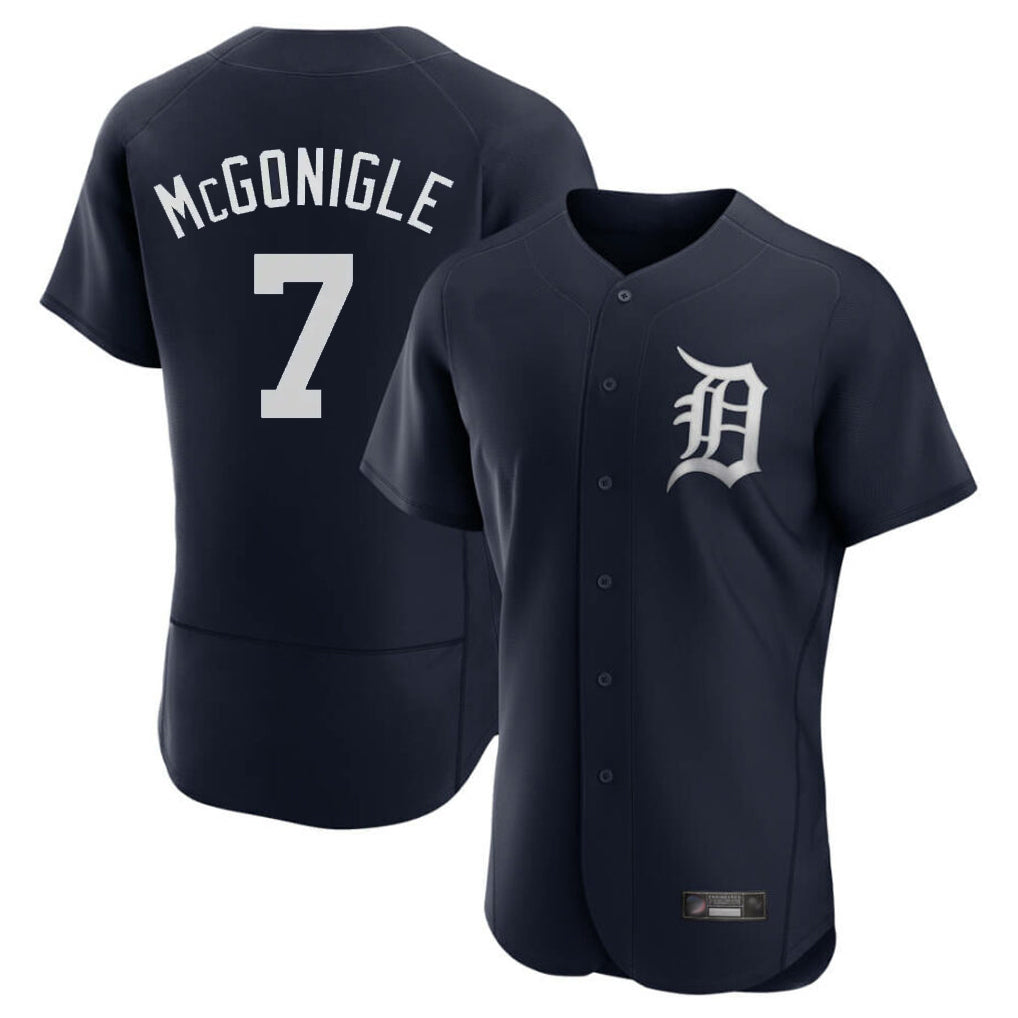tocy D.Tigers #7 Kevin McGonigle Player Navy Limited Elite Home Stitched Jerseys