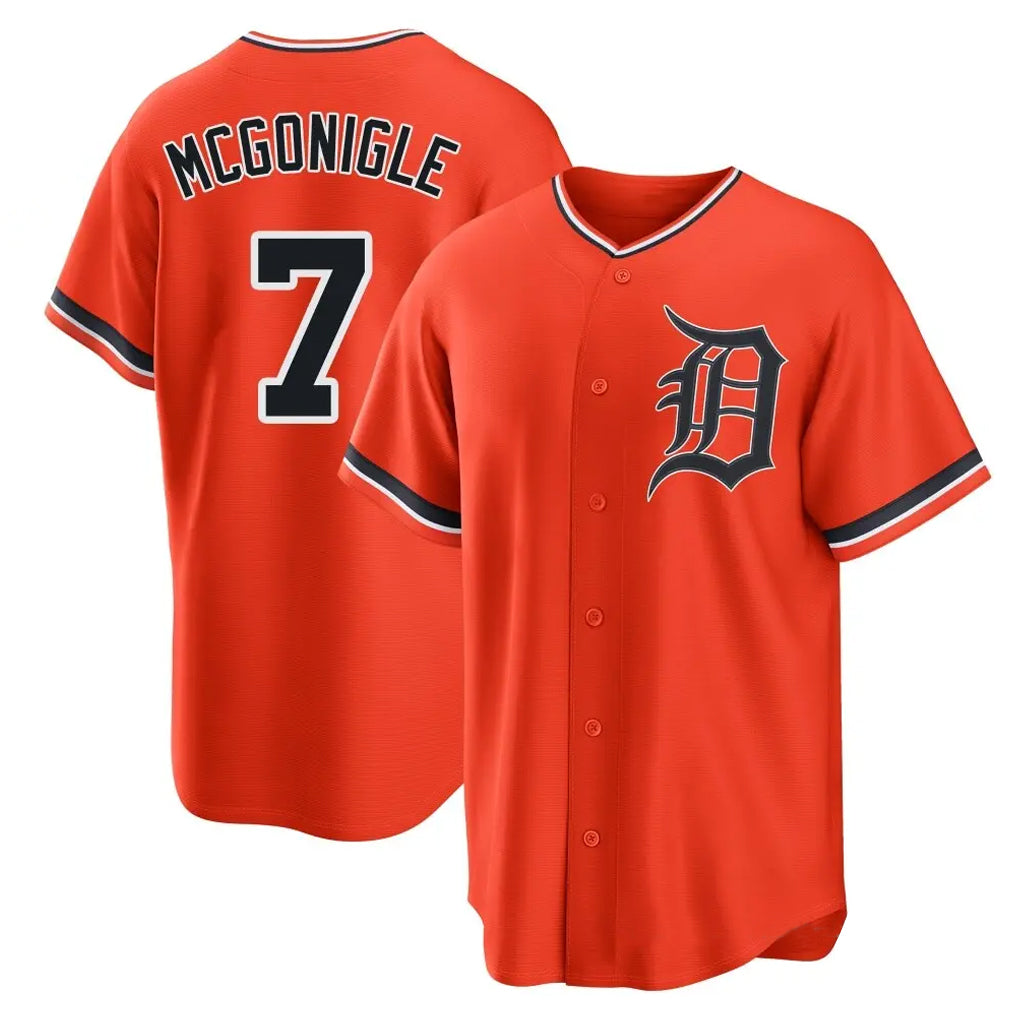 tocy D.Tigers #7 Kevin McGonigle Player Orange Home Game Stitched Jerseys