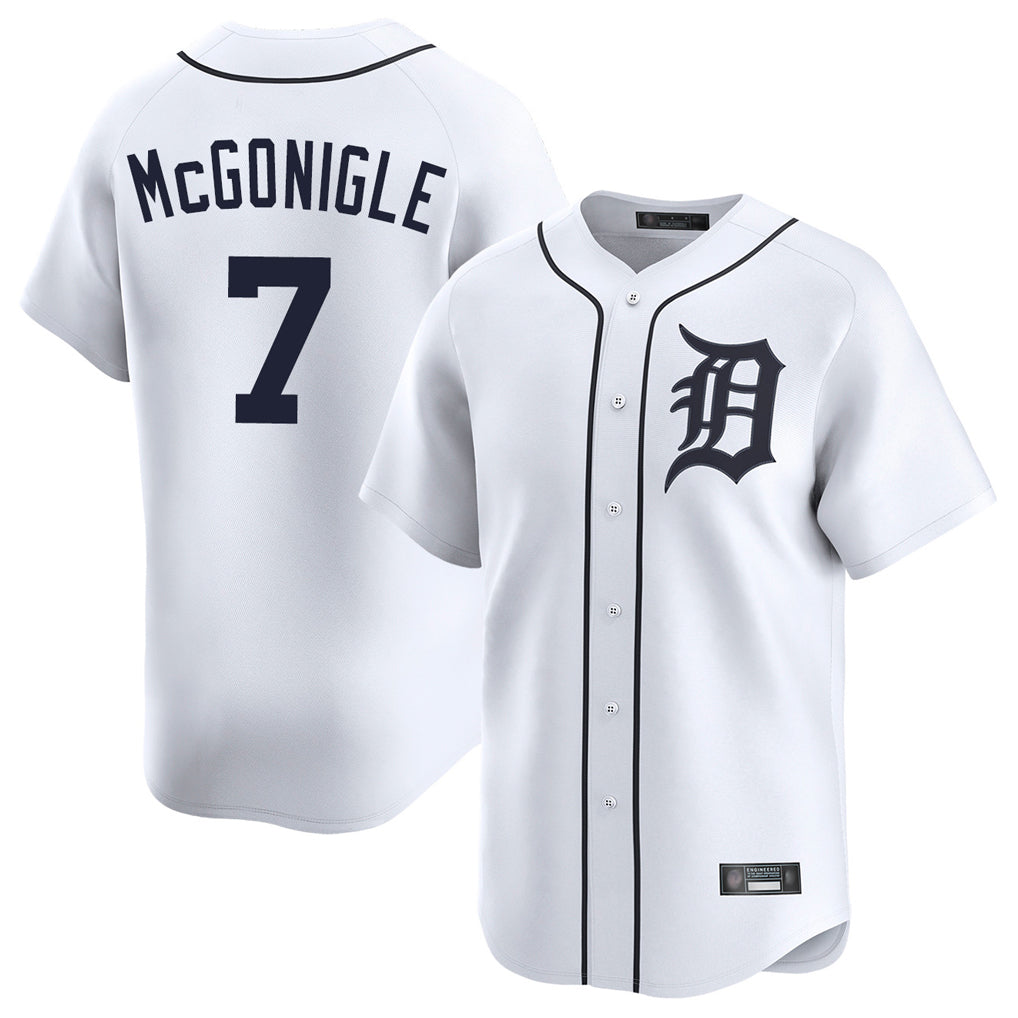 tocy D.Tigers #7 Kevin McGonigle Player White Home Limited Stitched Jerseys