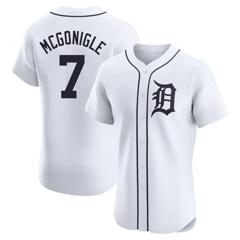 tocy D.Tigers #7 Kevin McGonigle Player White Limited Elite Home Stitched Jerseys