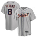 tocy D.Tigers #8 Matt Vierling Player Gray Home Game Stitched Jerseys