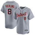 tocy D.Tigers #8 Matt Vierling Player Gray Home Limited Stitched Jerseys