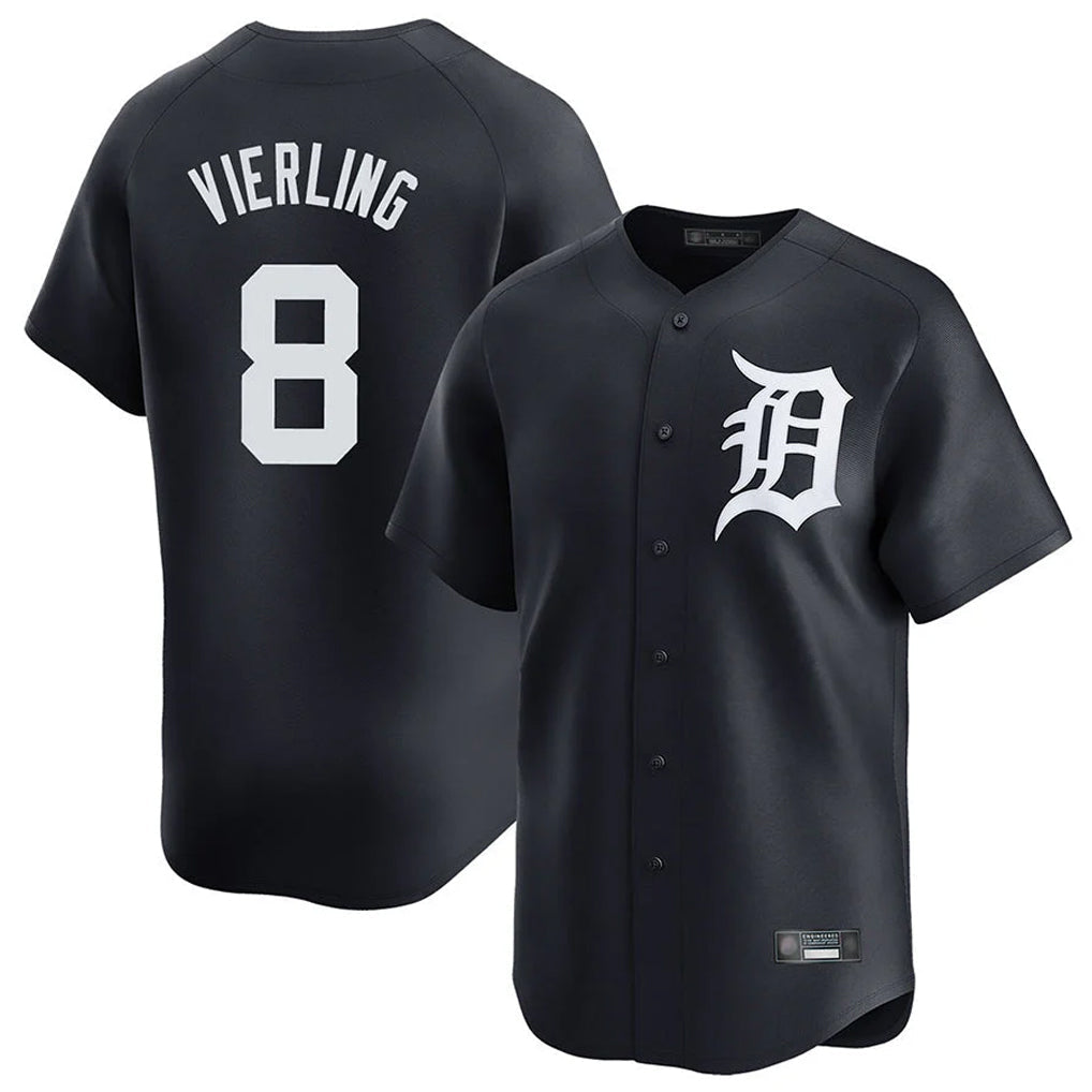 tocy D.Tigers #8 Matt Vierling Player Navy Home Limited Game Stitched Jerseys
