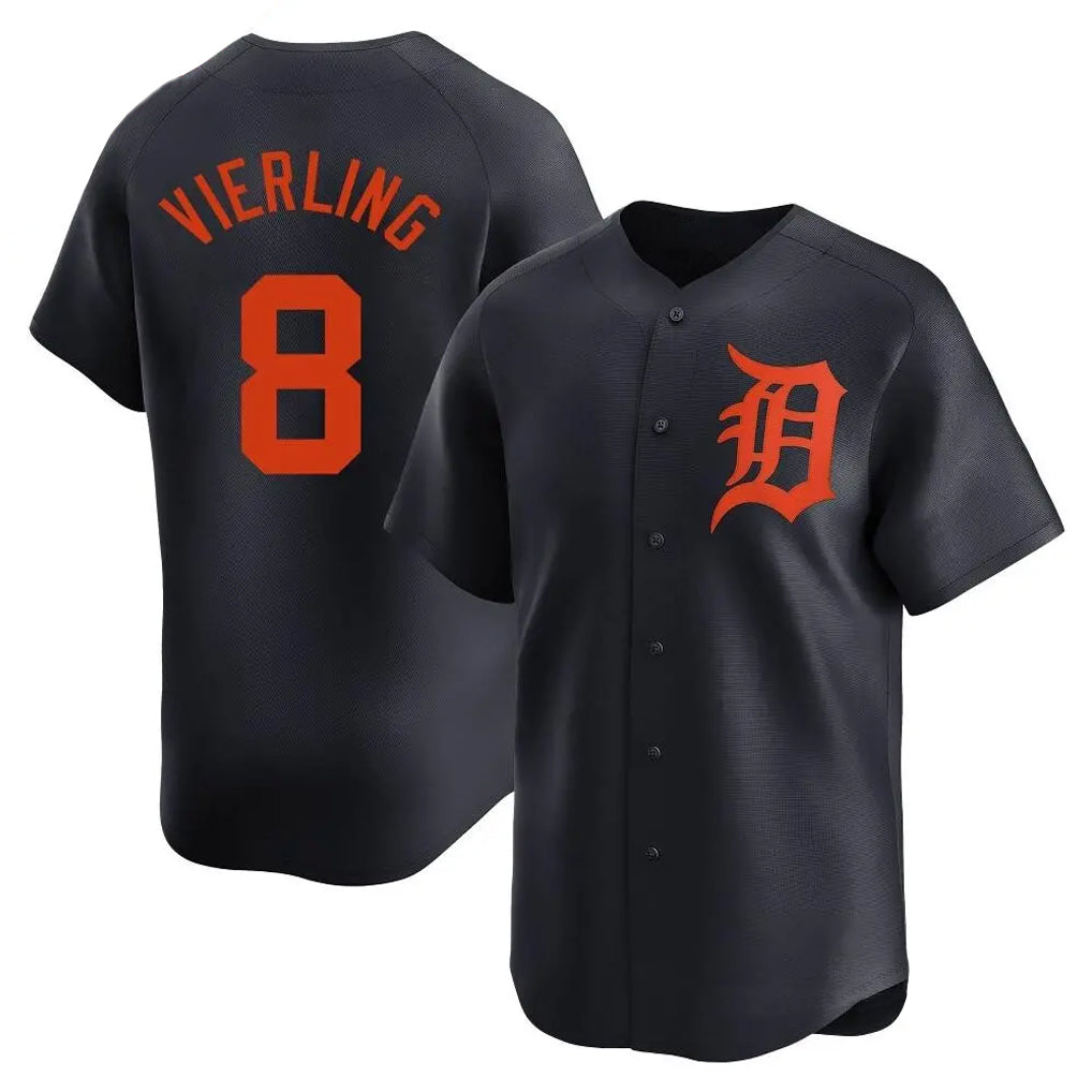 tocy D.Tigers #8 Matt Vierling Player Navy Home Limited Stitched Jerseys