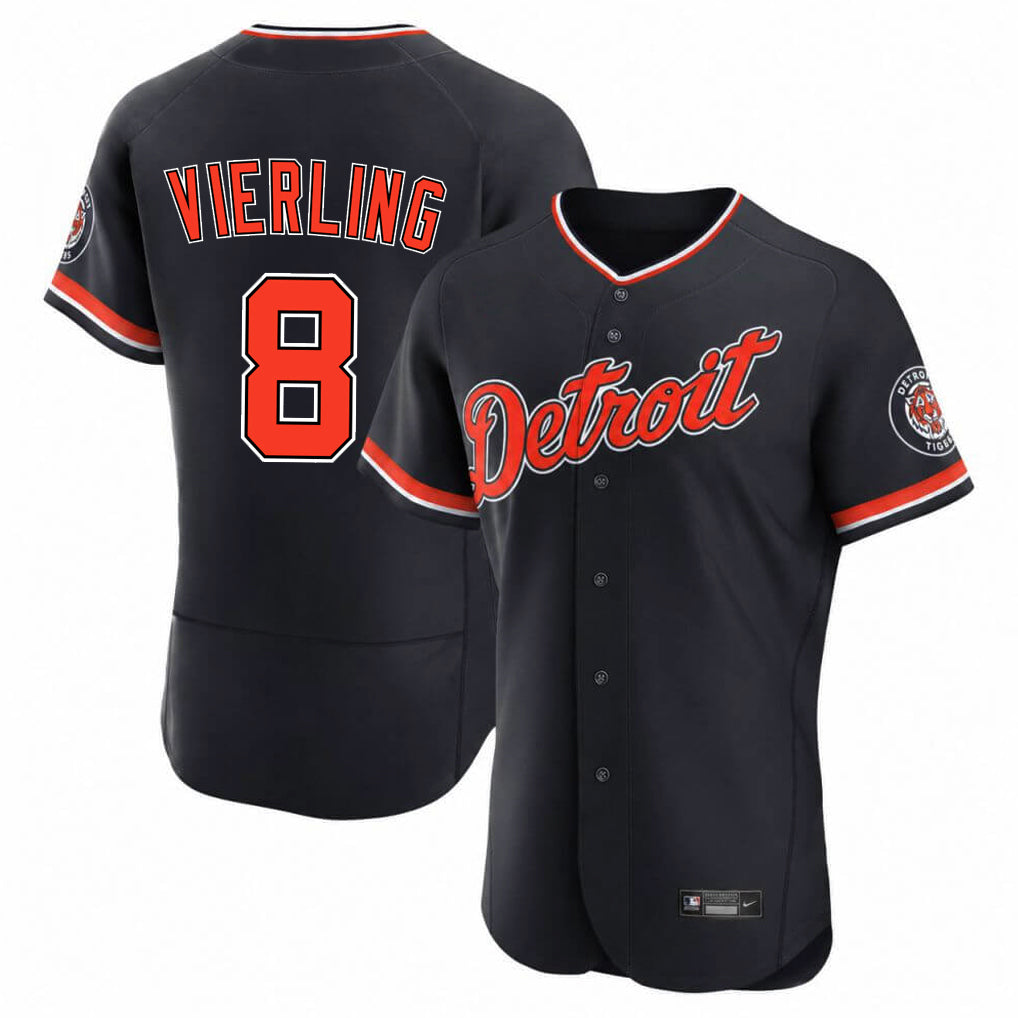 tocy D.Tigers #8 Matt Vierling Player Navy Limited Elite Home Game Stitched Jerseys