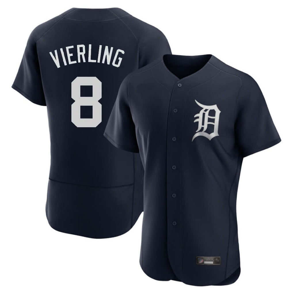 tocy D.Tigers #8 Matt Vierling Player Navy Limited Elite Home Stitched Jerseys