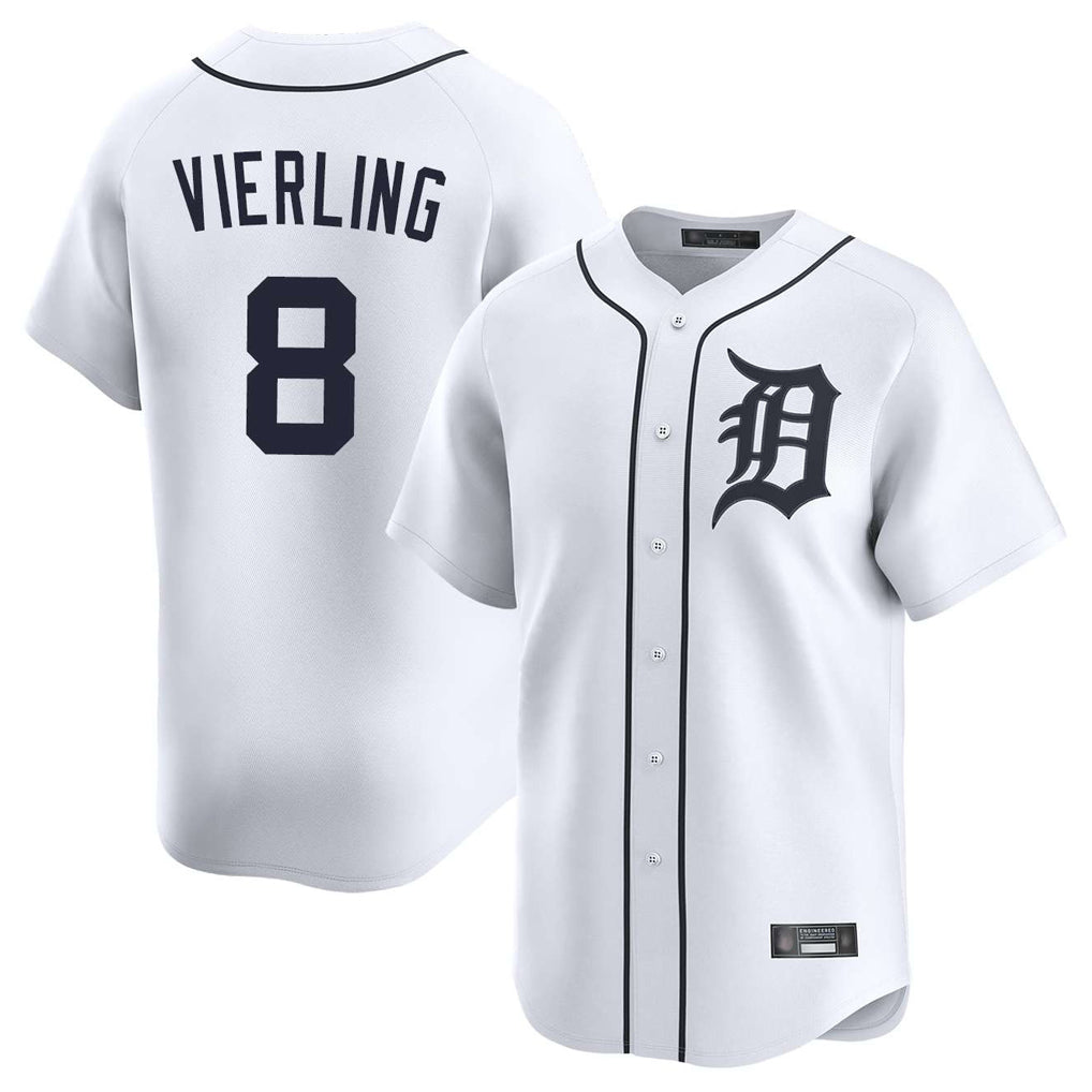 tocy D.Tigers #8 Matt Vierling Player White Home Limited Stitched Jerseys