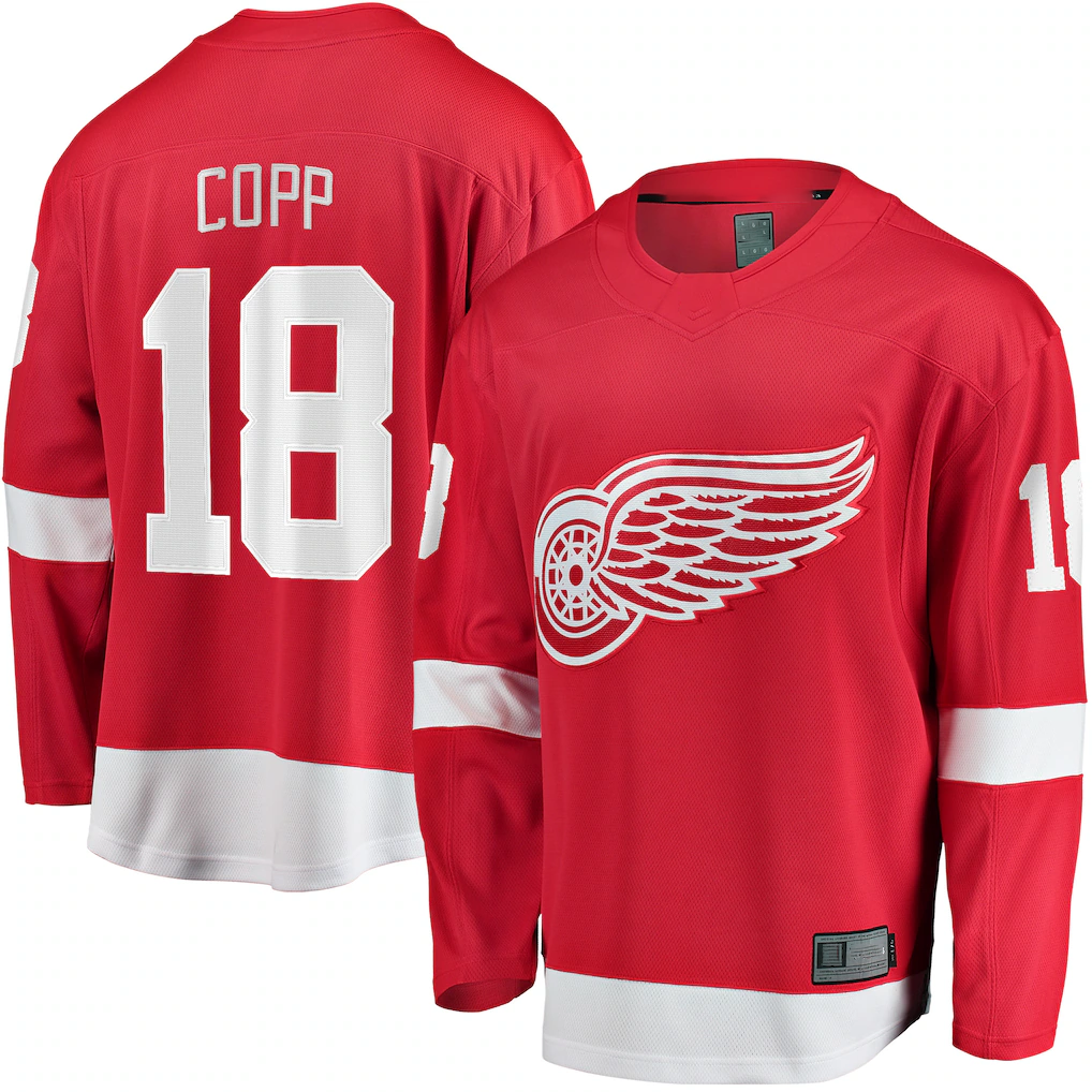Tocy D.Red wings #18 Andrew Copp Red Home Breakaway Player Jerseys