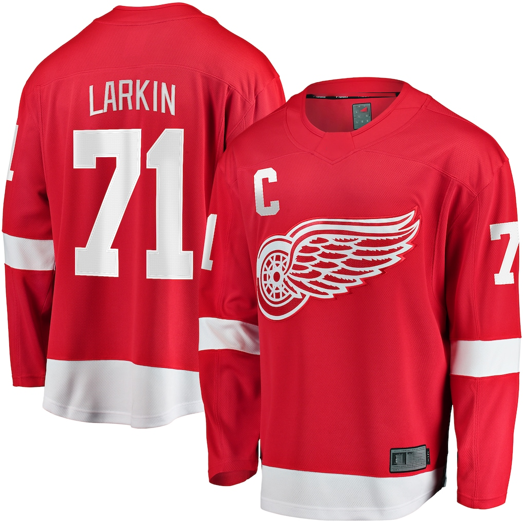 Tocy D.Red wings #71 Dylan Larkin Red 2023-24 Captain Breakaway Player Jerseys