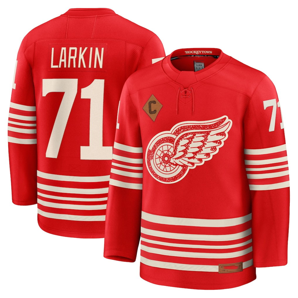 Tocy D.Red wings #71 Dylan Larkin Red Centennial Premium Player Jerseys