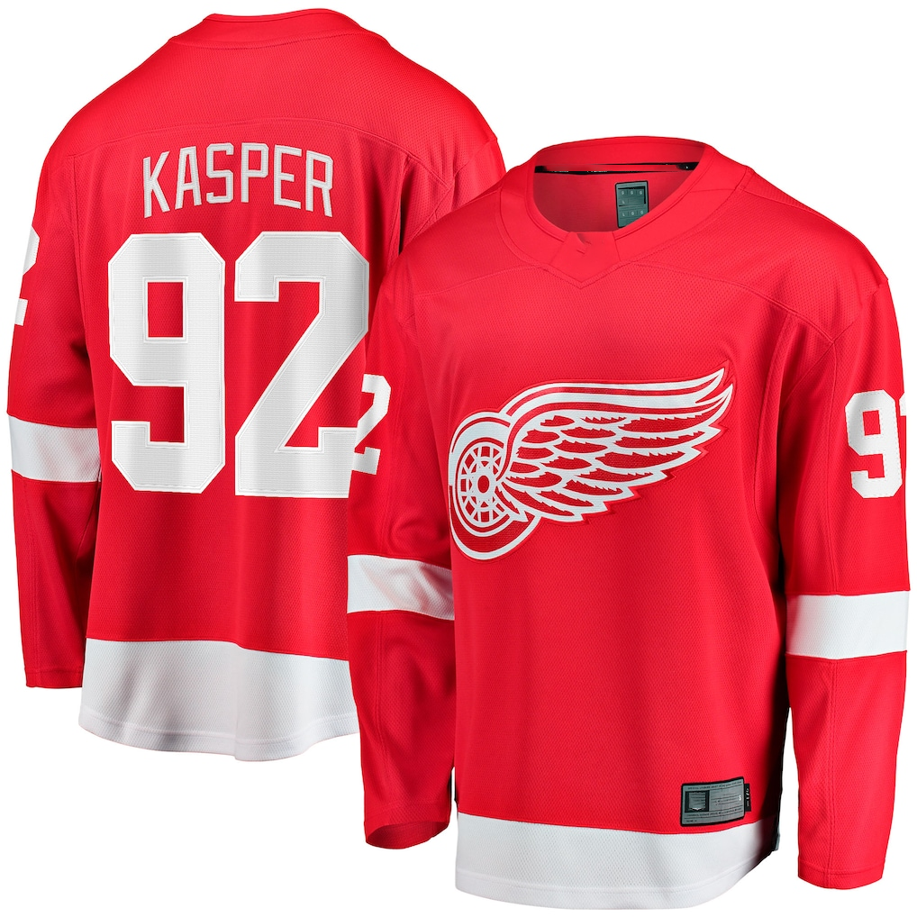 Tocy D.Red wings #92 Marco Kasper Red Home Breakaway Jerseys