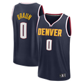 tocy D.Nuggets #0 Christian Braun Navy Fast Break Replica Jerseys - Icon Edition