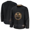 Tocy E.Oilers Black 2024 Military Appreciation Practice Jerseys