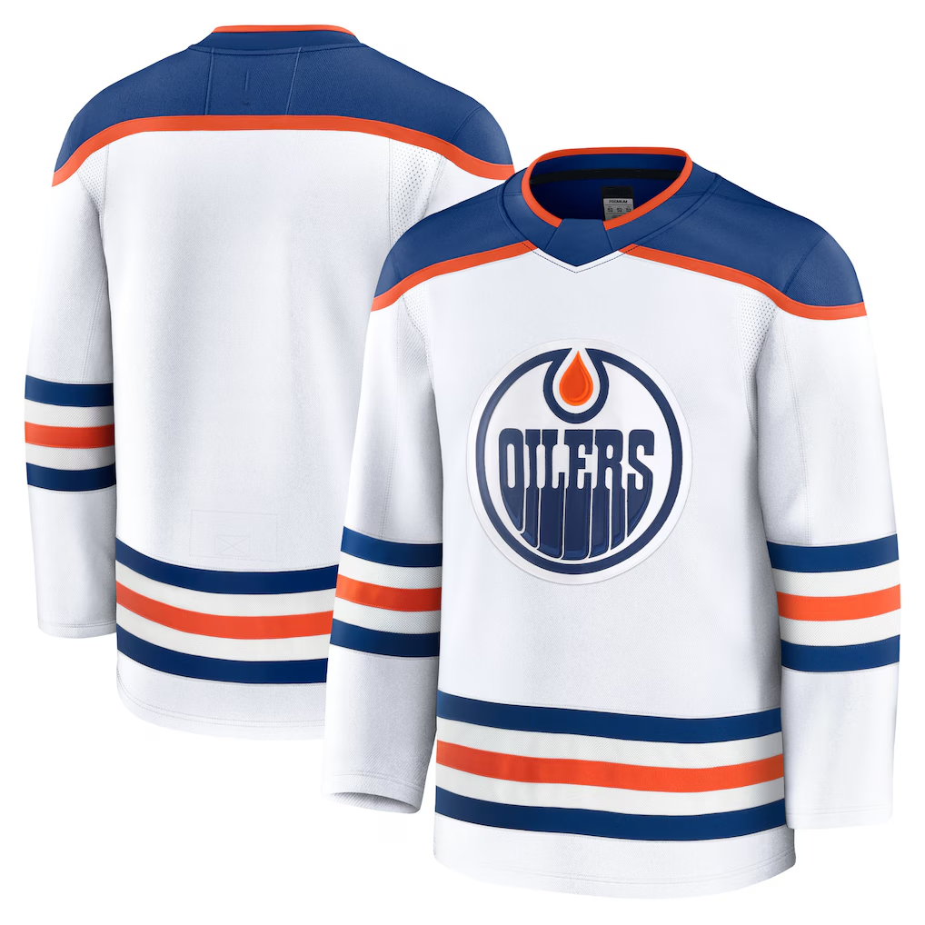 Tocy E.Oilers White Away Premium Jerseys