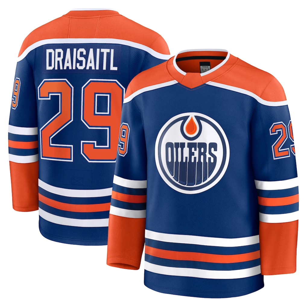 Tocy E.Oilers #29 Leon Draisaitl Royal Home Premium Jerseys